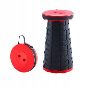 Taboret stolik okrągły rozkładany Sahido FOLD-UP STOOL RED