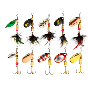 Zestaw 10 błystek obrotowych Sahido SPINNERS KIT 10